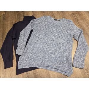 Jeanne Pierre Blue Sweater + Eagle's Eye Turtleneck Set Size L/XL